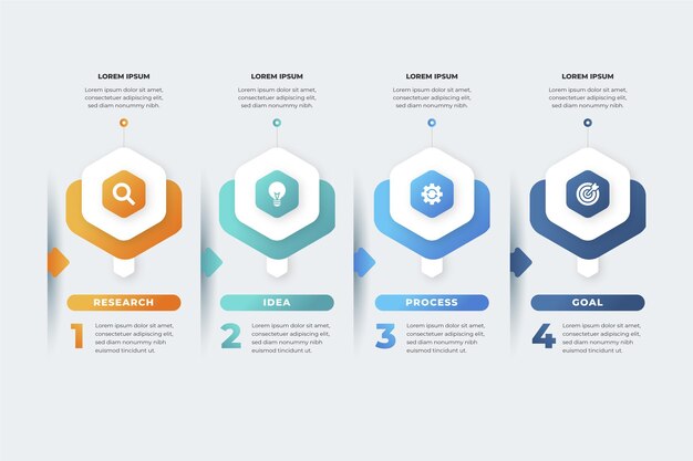 Flat process infographic template