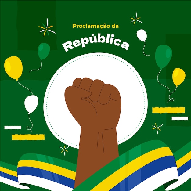 Flat proclamacão da republica illustration