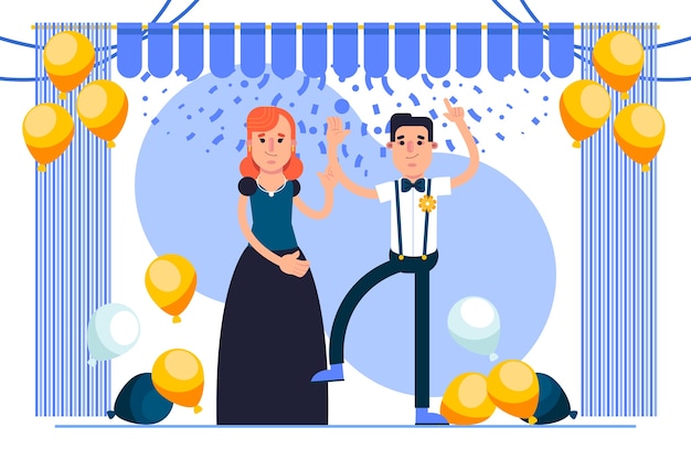 Free vector flat prom illustration