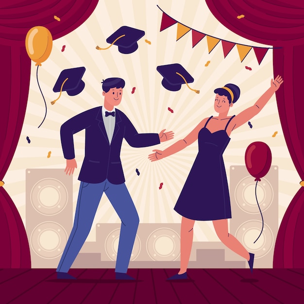 Free Vector flat prom illustration