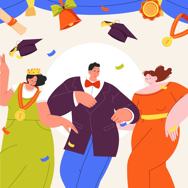 Free Vector flat prom illustration