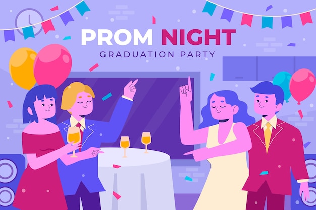 Flat prom illustration