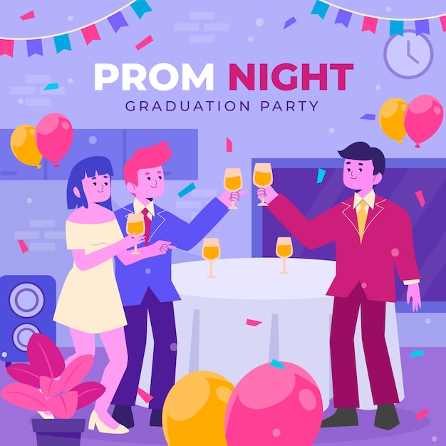 Flat prom illustration