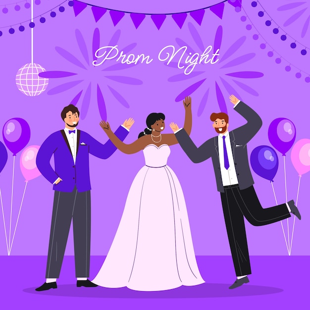 Free vector flat prom illustration