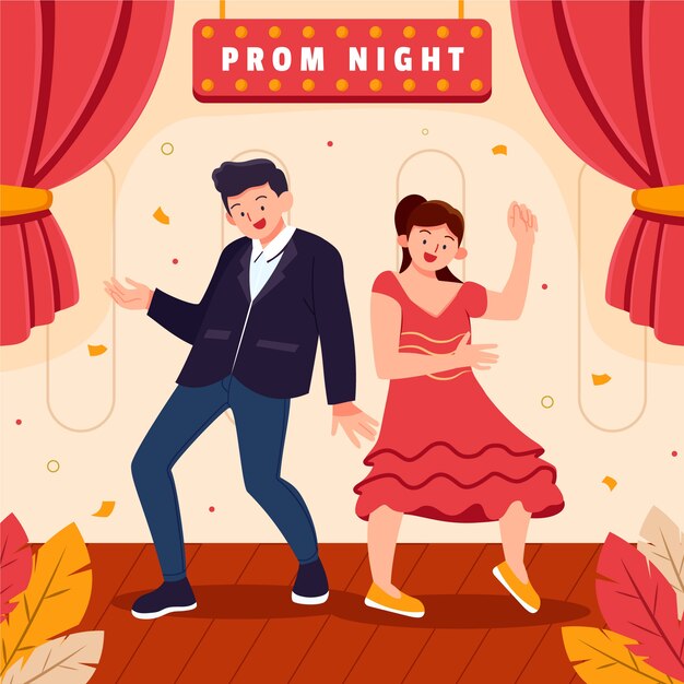 Flat prom illustration