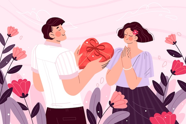 Flat propose day illustration