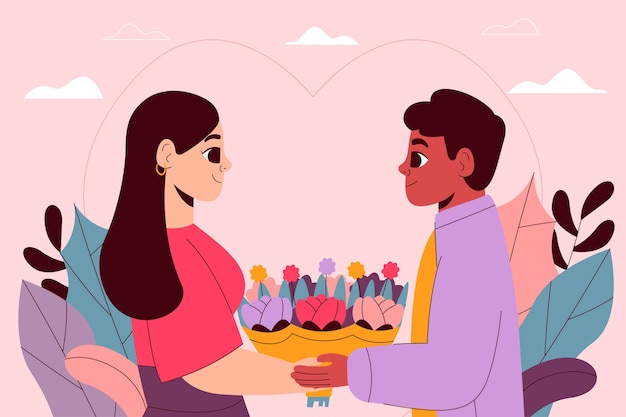 Flat propose day illustration