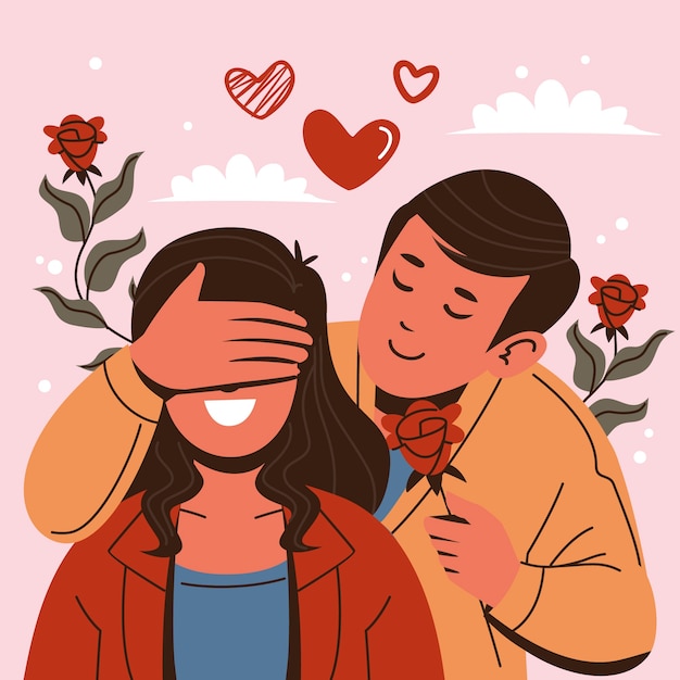 Flat propose day illustration