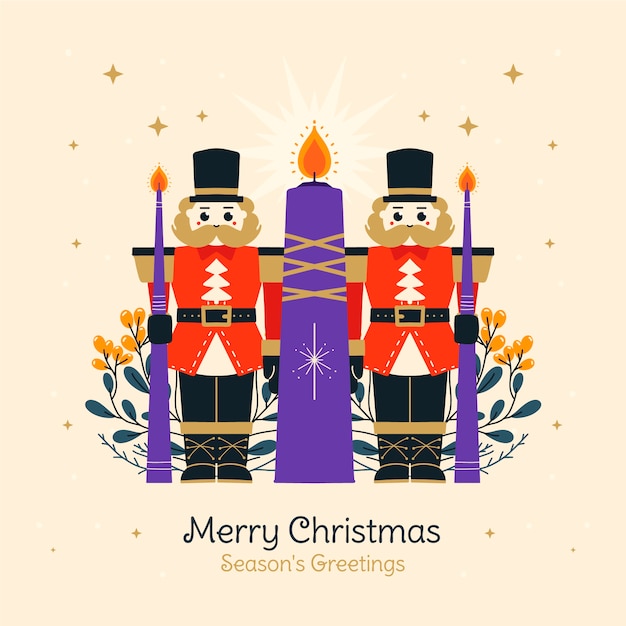 Flat purple candles illustration