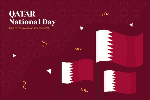 Flat qatar national day background