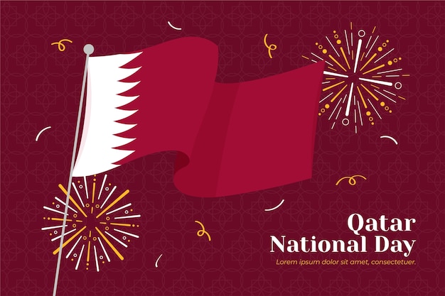 Free Vector flat qatar national day background