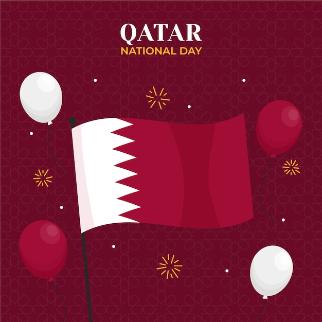 Flat qatar national day illustration