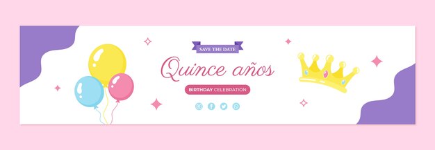 Flat quinceanera twitch banner