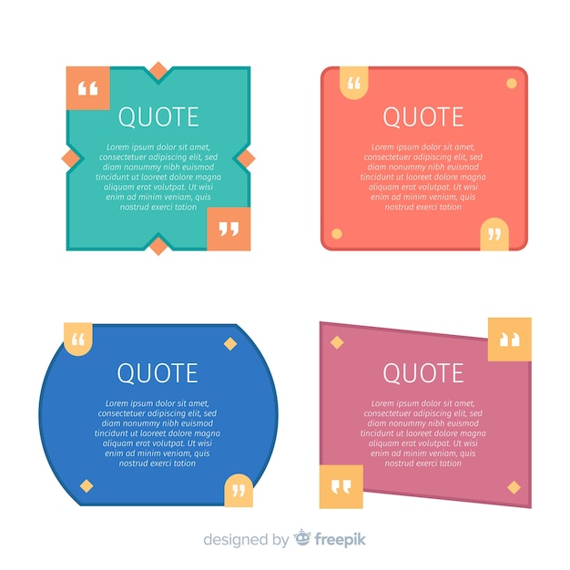 Flat quote template collection