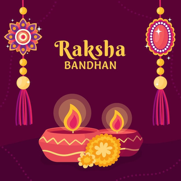 Free Vector flat raksha bandhan illustration