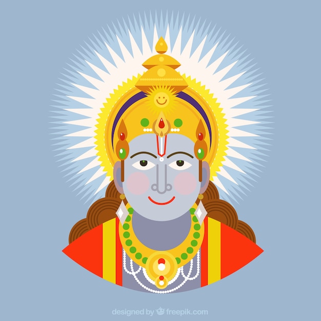 Flat ram navami background