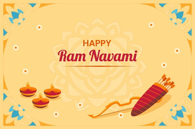 Flat ram navami background