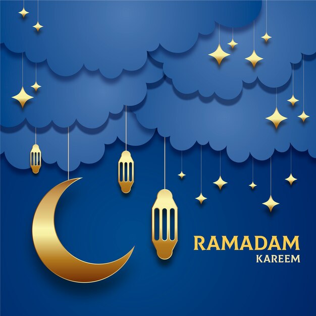 Flat ramadan background concept