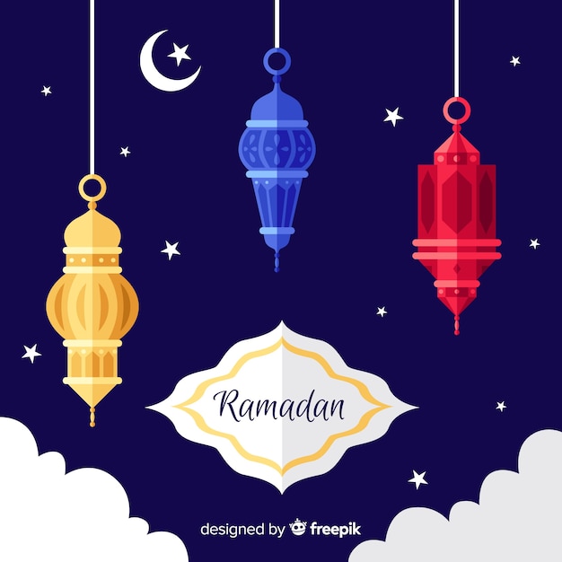 Flat ramadan background