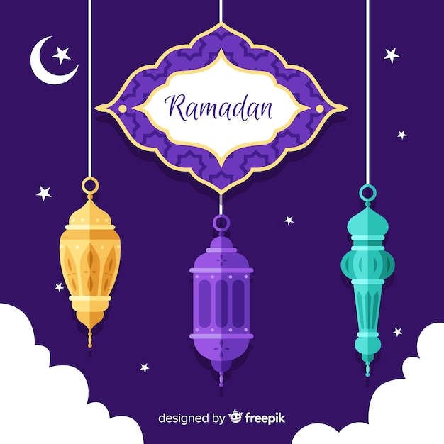 Flat ramadan background