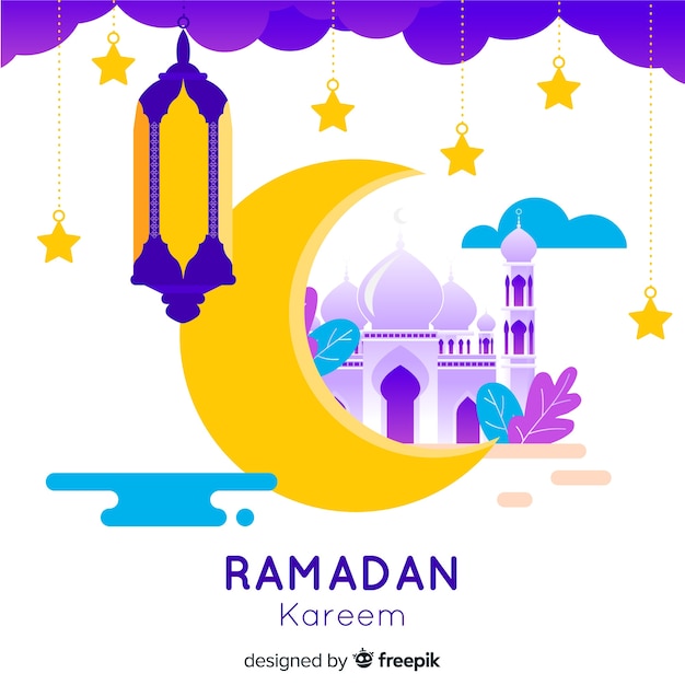 Flat ramadan background