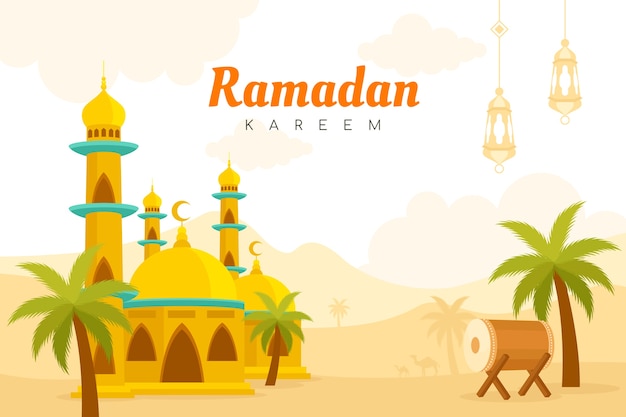 Flat ramadan background