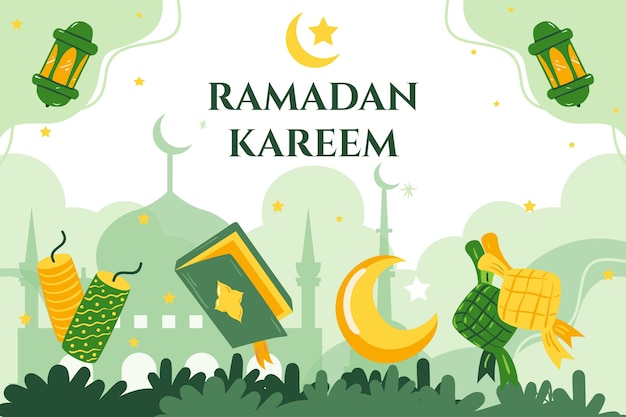 Flat ramadan background