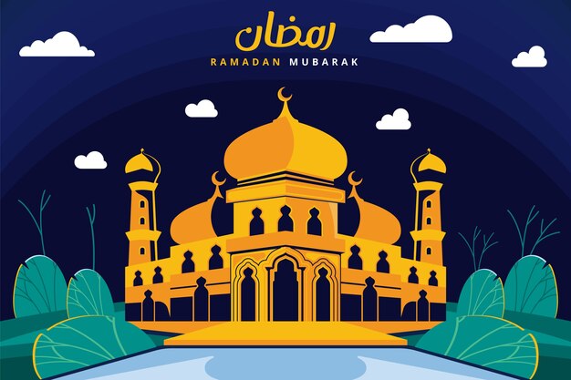 Flat ramadan background