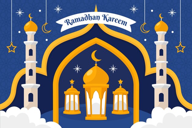 Flat ramadan background