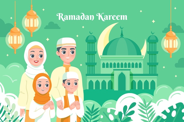 Flat ramadan background