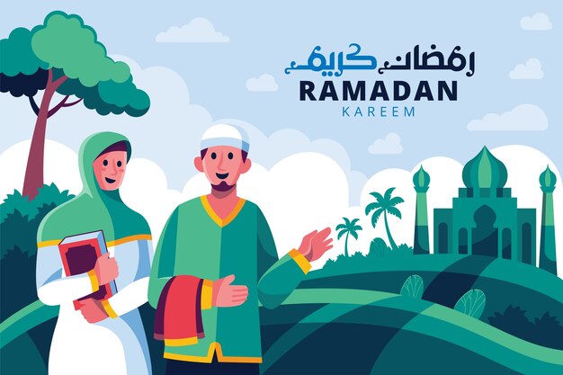 Flat ramadan background