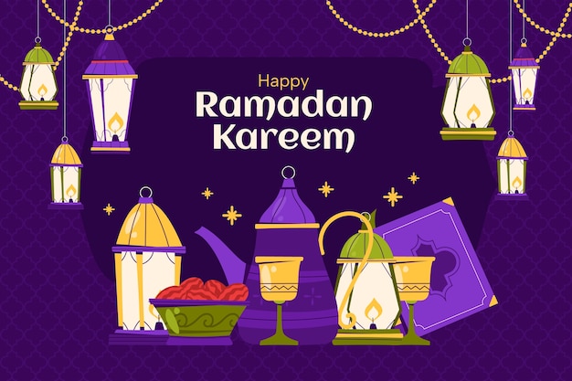 Flat ramadan background