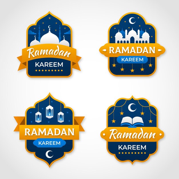 Flat ramadan badge collection