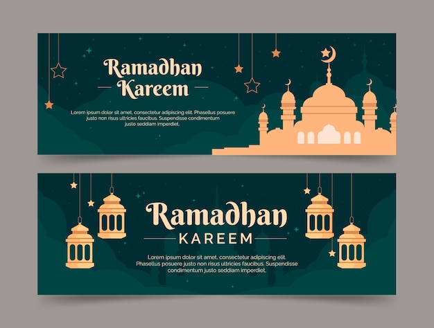 Free Vector flat ramadan banner