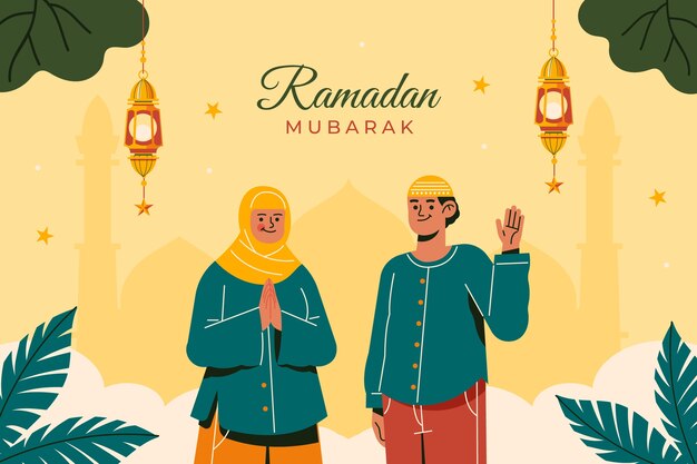 Free Vector flat ramadan celebration background