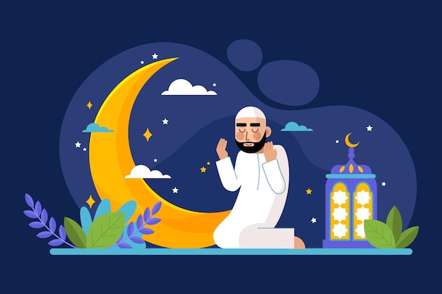 Flat ramadan concept illustration