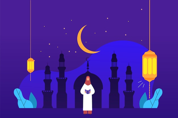 Flat ramadan illustration