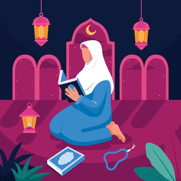 Flat ramadan illustration