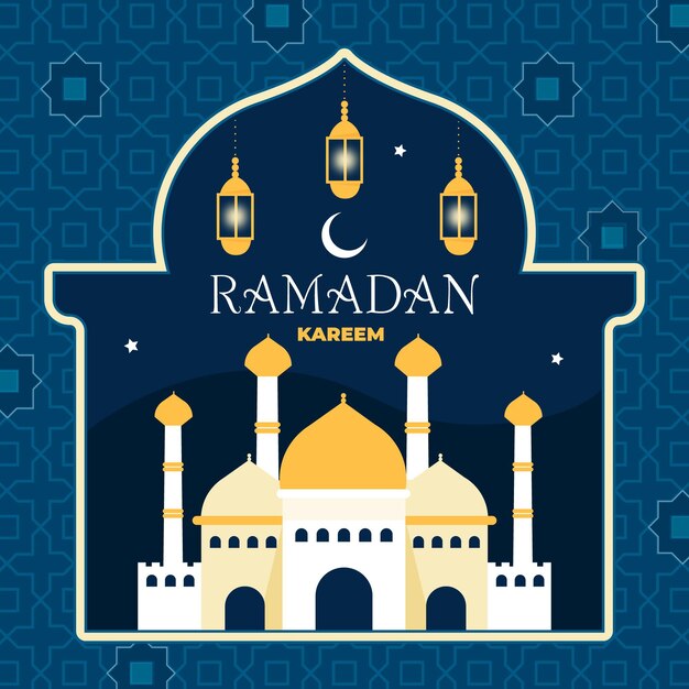 Flat ramadan illustration