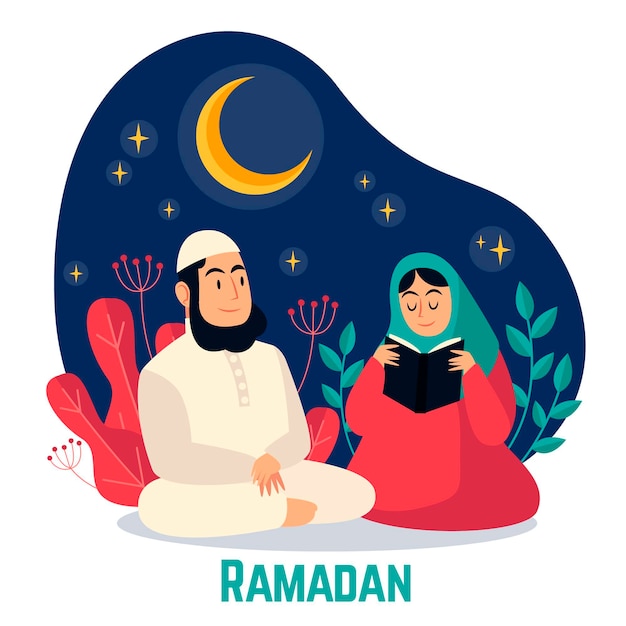 Flat ramadan illustration