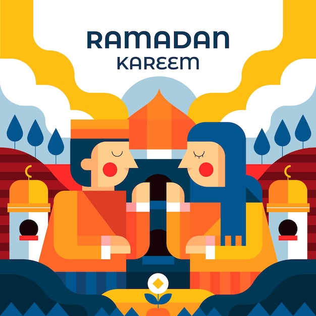 Flat ramadan illustration