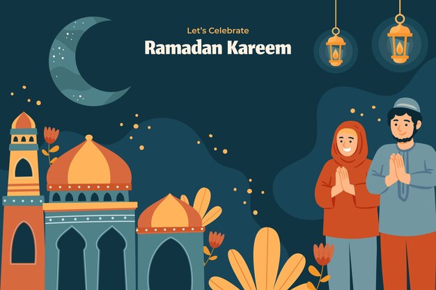 Flat ramadan kareem background