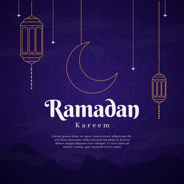 Flat ramadan kareem illustration