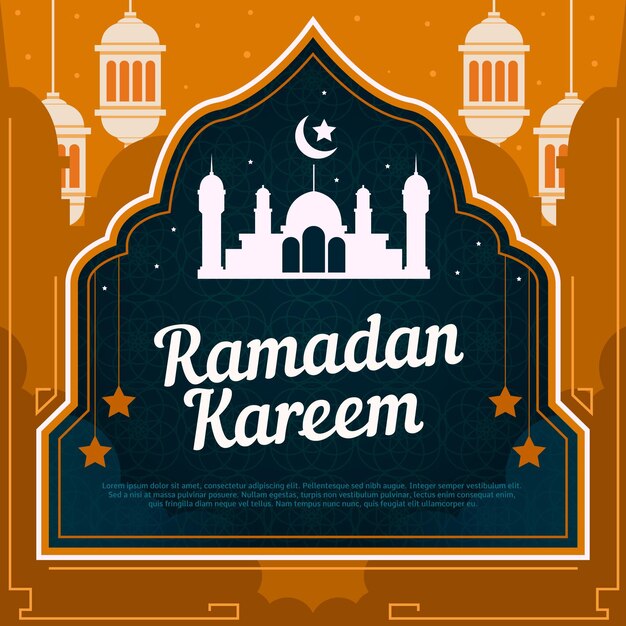 Flat ramadan kareem illustration