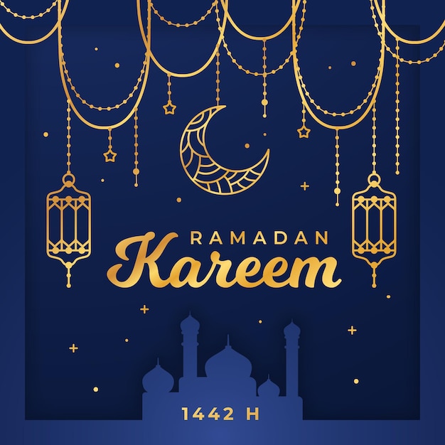 Flat ramadan kareem illustration