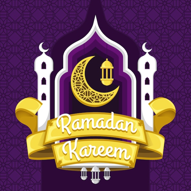 Flat ramadan kareem illustration