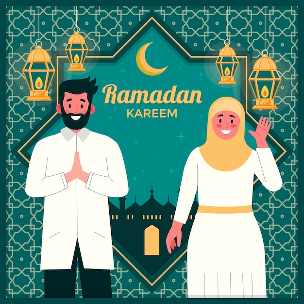 Free Vector flat ramadan kareem illustration