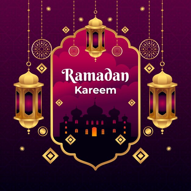 Flat ramadan kareem illustration