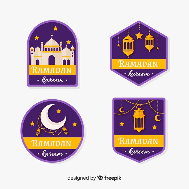 Flat ramadan label collection