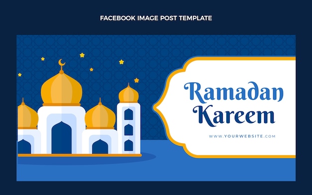 Flat ramadan social media post template